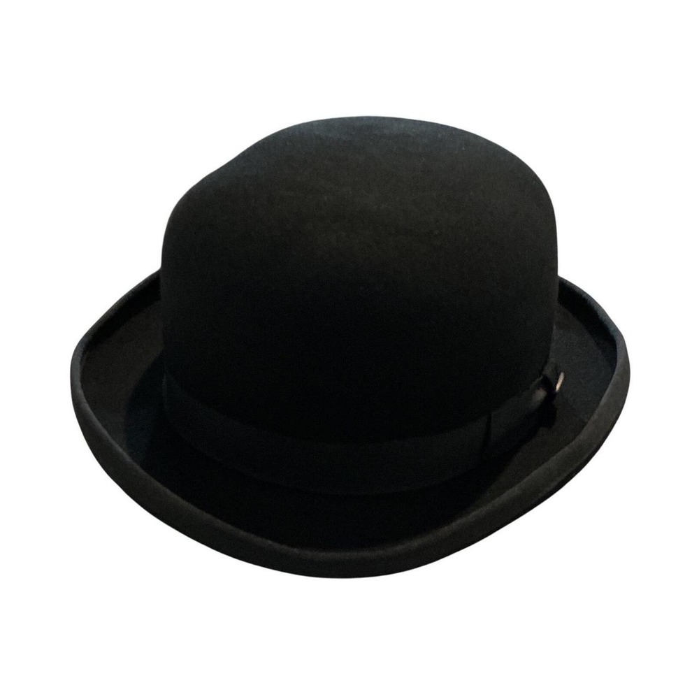 Scala Classico Bowler Hat Mens Black 100% Wool Felt Derby Hat